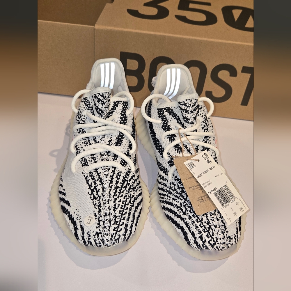 Yeezy Boost 350 V2 Sneakers - Black, White, and Red. Brand New Size US 7.5 Mens